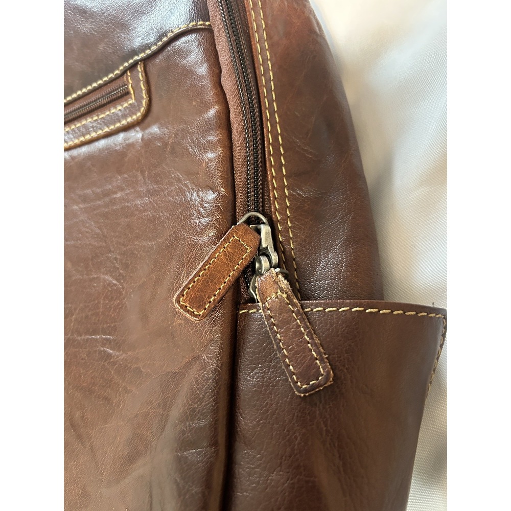 Jack Georges Voyager Brown Leather Convertible Messenger Bag to Backpack. Pre-ow - Picture 15 of 15